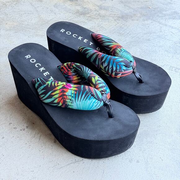 Rocket Dog Shoes - Vintage Y2K Rocket Dog Platform Wedge Flip Flop Sandals Kawaii